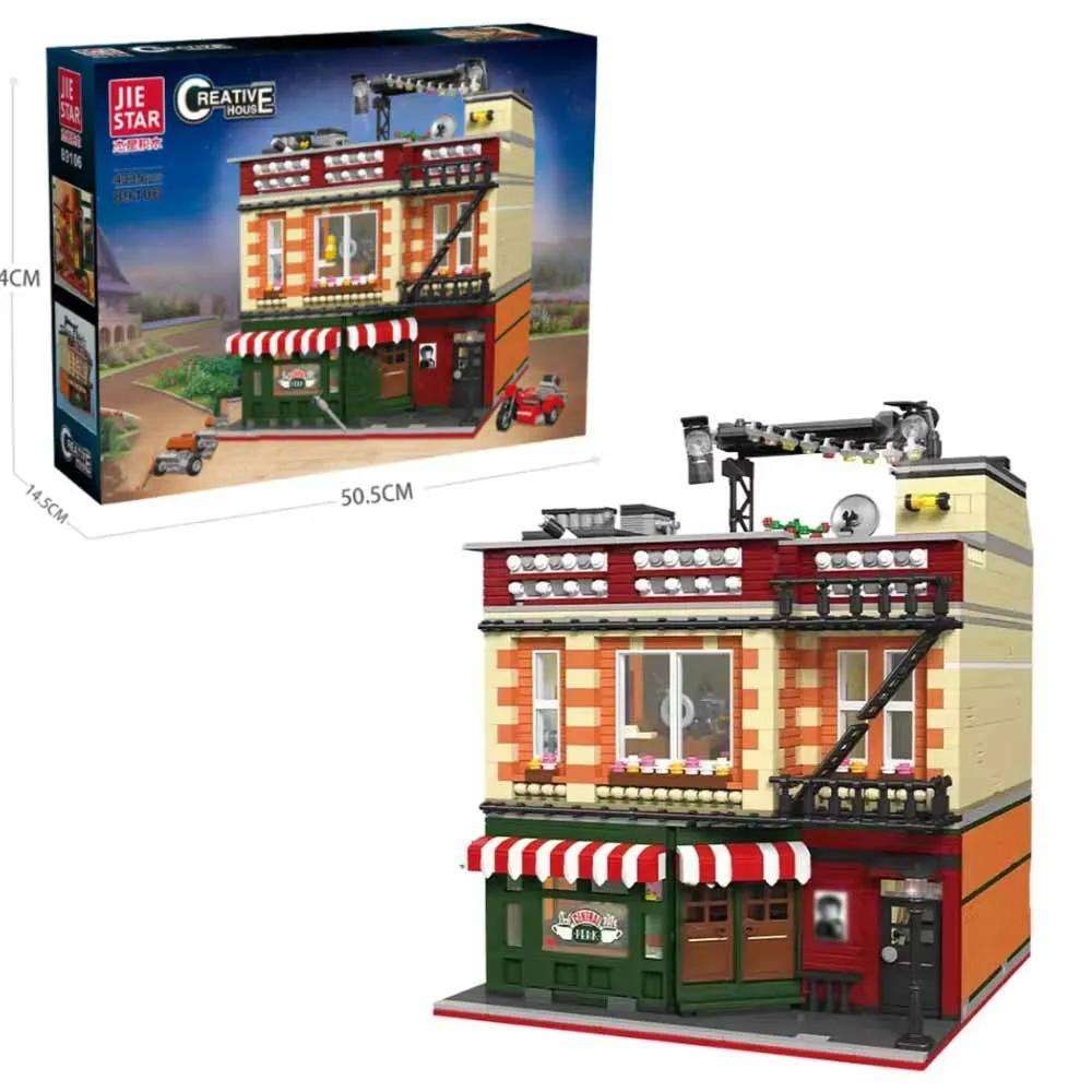 89106 89106 Creative Expert MOC Street View American TV Central Perk Friended Modular House Building Blocks Downtown Puzzle