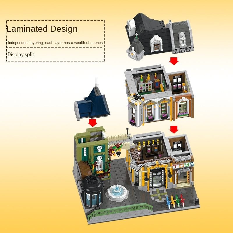 Jiestar 89112 1:8 Modern Buildings Model Toy Large Building Blocks 5290-Piece ABS Plastic Educational DIY Construction for Ages